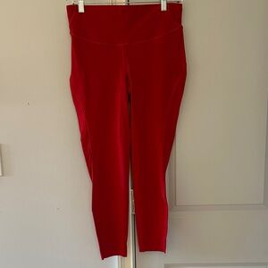 lululemon athletica Dark Red Leggings, Base Pace High-Rise Tight, Size 10, 25”